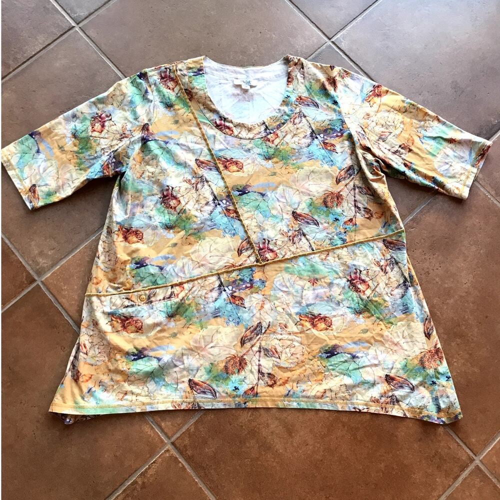 On the Plus Side Multi Colored Printed Caiden Tunic with Pocket size 2X